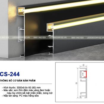 Led phào nhôm chân tường CS-244