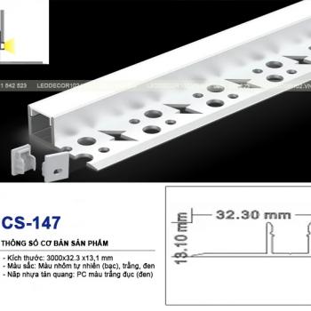 Led ray nhôm trần thạch cao CS-147