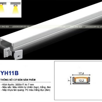 Led ray nhôm nội thất âm YH11B