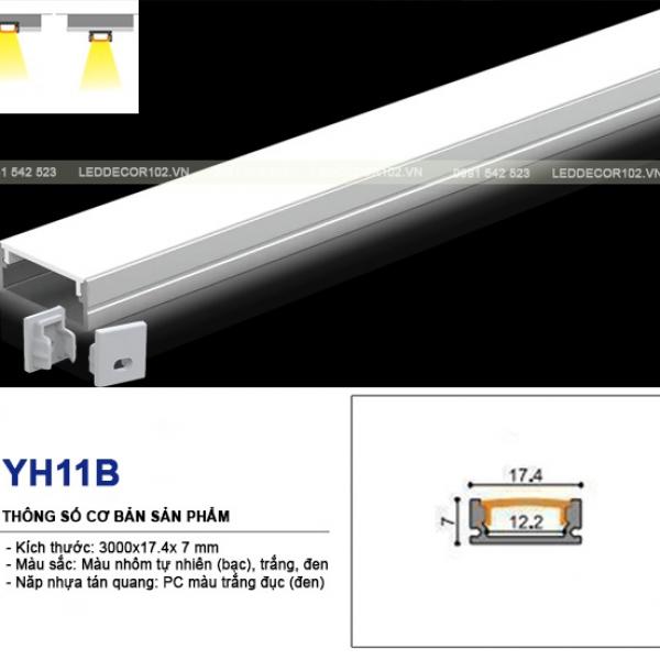 Led ray nhôm nội thất âm YH11B