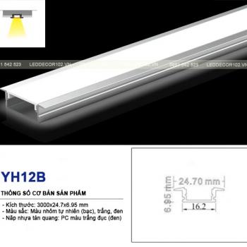 Led ray nhôm nội thất âm YH12B