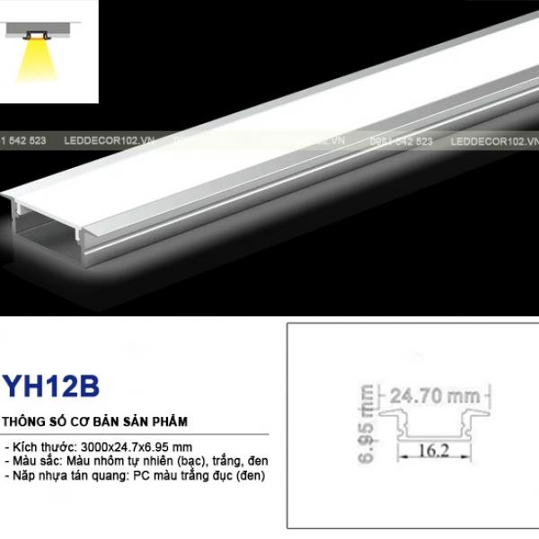 Led ray nhôm nội thất âm YH12B