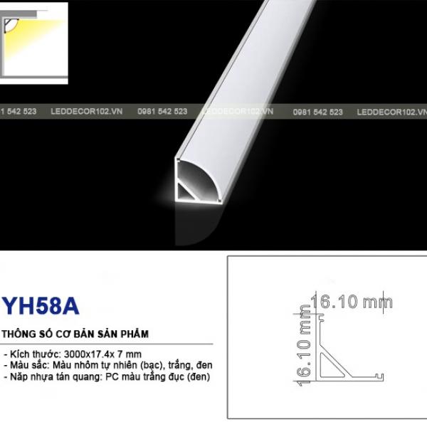 Led ray nhôm nội thất âm YH58A